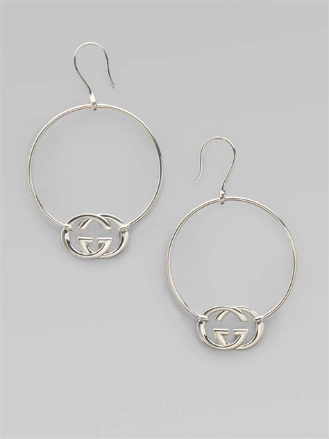 hoop gucci earrings|gucci sterling silver hoop earrings.